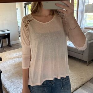 i jeans by Buffalo Lace Shoulder Blouse - Cream